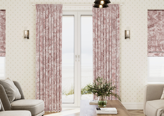 Cyrus Crushed Velvet, Rose - Made to Measure Curtains - Image 3